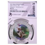 2021 NGC MS70 5 $ YELLOWHAMMER 1 OZ .999 SILVER