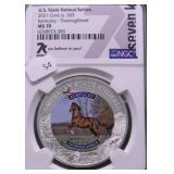 2021 NGC MS70 THOROUGHBRED 1 OZ .999 SILVER
