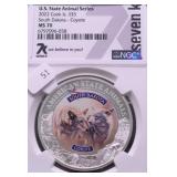 2022 NGC MS70 5 $ COYOTE 1 OZ .999 SILVER