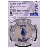 2021 NGC MS70 5 $ BLUEBIRD 1 OZ .999 SILVER