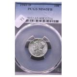 1941 D PCGS MS65 FB MERCURY DIME