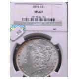 1884 NGC MS63 MORGAN DOLLAR