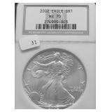 2002 NGC MS70 SILVER EAGLE