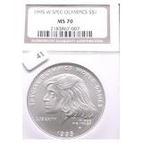 1995 W SPEC OLYMPICS NGC MS70 SILVER DOLLAR