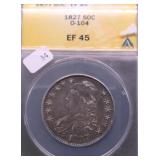 1827 ANACS O-104 XF45 BUST HALF DOLLAR