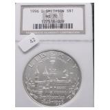 1996 D NGC MS70 SMITHSONION SILVER DOLLAR
