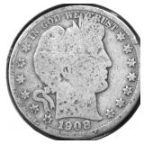 1908 O BARBER HALF DOLLAR G