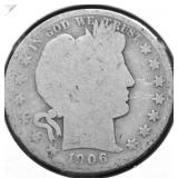 1906 S BARBER HALF DOLLAR G