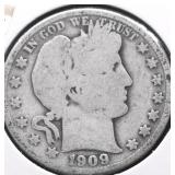 1909 BARBER HALF DOLLAR G