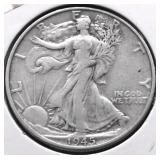 1945 D WALKING HALF DOLLAR XF