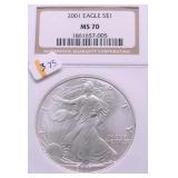 2001 NGC MS70 SILVER EAGLE