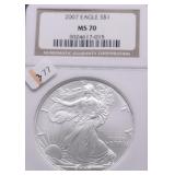 2007 NGC MS70 SILVER EAGLE