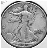 1943 S WALKING HALF DOLLAR XF
