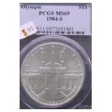 1984 S PCGS MS69 OLYMPIC SILVER DOLLAR