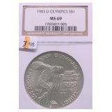 1983 D NGC MS69 OLYMPIC SILVER DOLLAR