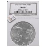 1983 S NGC 69 OLYMPIC SILVER DOLLAR