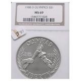 1988 D NGC MS69 OLYMPIC SILVER DOLLAR