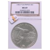 1983 P NGC MS 69 OLYMPIC SILVER DOLLAR