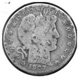 1907 O BARBER HALF DOLLAR  G