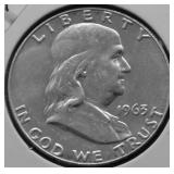 1963 D CHOICE BU FRANKLIN HALF DOLLAR
