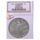1989 D NGC MS69 CONGRESS SILVER DOLLAR
