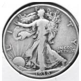 1938 WALKING HALF DOLLAR VF