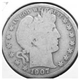 1907 BARBER HALF DOLLAR G