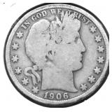 1906 BARBER HALF DOLLAR G