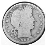 1908 D BARBER HALF DOLLAR G