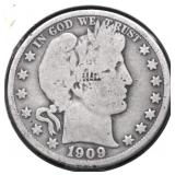 1909 BARBER HALF DOLLAR G