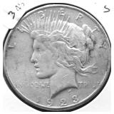 1923 S PEACE DOLLAR VF
