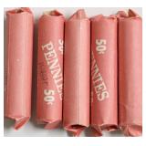5 ROLLS OF WHEAT CENTS
