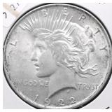 1922 CHOICE BU PEACE DOLLAR