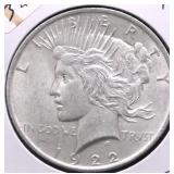 1922 CHOICE BU PEACE DOLLAR