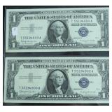GEM BU CONSECUTIVE SERIAL NUMBER SILVER CERTIFICAT