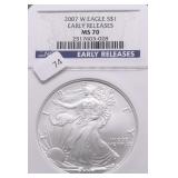2007 NGC MS70 SILVER EAGLE