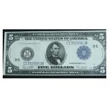 1914 5 $ FEDERAL RESERVE NOTE   AU