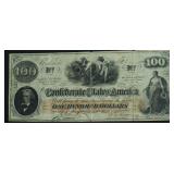 1864 100$ CONFEDERATE NOTE VF