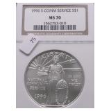 1996 S NGC MS70 COMM SERVICE SILVER DOLLAR
