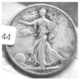 1936 S WALKING HALF DOLLAR VF