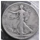 1936 D WALKING HALF DOLLAR F