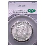 1941 D CAC MS64 WALKING HALF DOLLAR