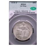 1936 D CAC MS64 SANDIEGO HALF DOLLAR