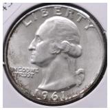 1961 D GEM BU WASHINGTON QUARTER