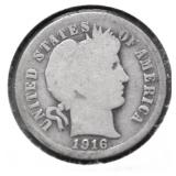 1916 BARBER DIME G