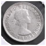1942 AUSTRALIA GEM BU SILVER 6 PENCE