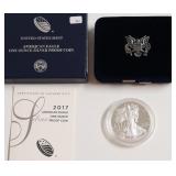 2017 PROOF SILVER EAGLE W BOX PAPERS