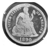 1890 S SEATED DIME G
