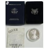 2001 PROOF SILVER EAGLE W BOX PAPERS