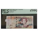 EASTERN CARIBBEAN STATES PCGS MS67 PPQ 20 $ NOTE